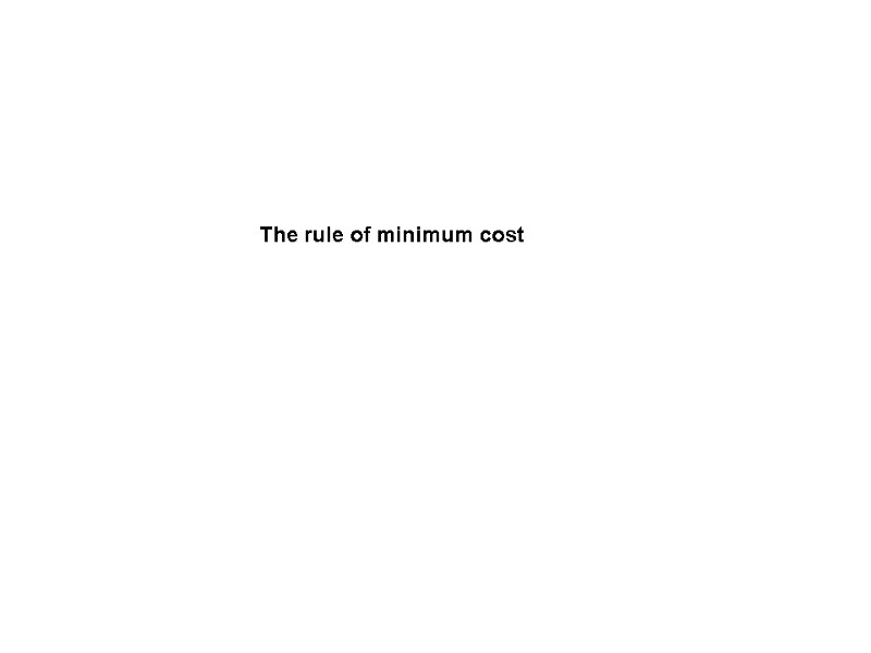 The rule of minimum cost